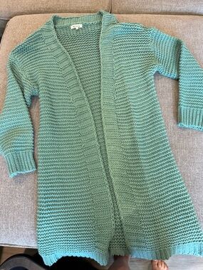 Miracle Seafoam Green Oversized Knit Cardigan